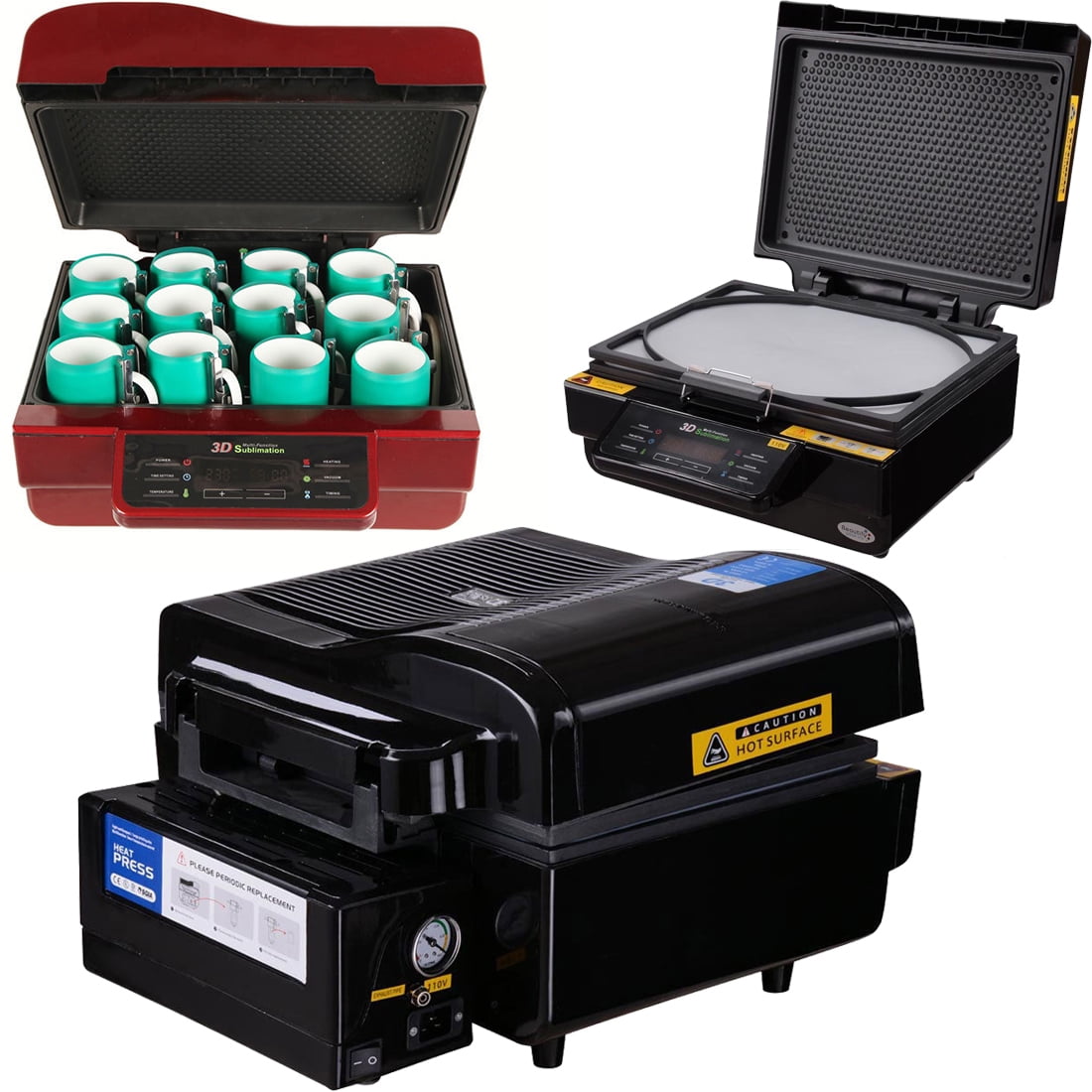 3D Vacuum Sublimation Heat Press Machine Muti-fuction Heat Press Transfer Machine with 1PC Rubber Clamp