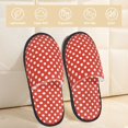 thumbnail image 2 of House Slippers for Women Men - Red white dot print Lightweight House Shoes Fuzzy Slippers, Soft Slip-On Cozy House Slippers for Woman Indoor Outdoor, 2 of 7