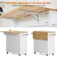 thumbnail image 3 of Soges Îlot de Cuisine de 35 Pouces avec Comptoir Pliable, Chariot d'Armoire de Rangement Roulant avec Armoires, Porte-Serviettes, 3 of 6