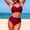 Wine, variant on BRGZLK Women's High Waisted Bikini Sets Tummy Control 2 Piece Split Swimsuit V-Neck Full Coverage Knot Front Bathing Suit