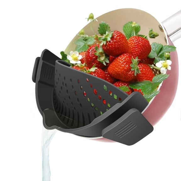 Clip on Strainer for Pots Pan Pasta,Silicone Food Pan Strainer | Food-grade,Kitchen Food Strainer for Spaghetti, Pasta,Vegetable Fruits Fits All Bowls and Pots