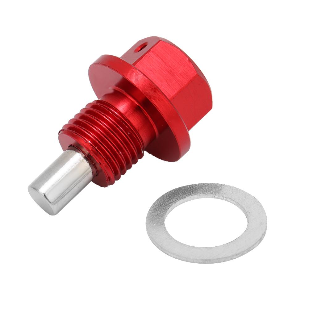 LYUMO Engine Oil Pan Drain Bolt,M12 * 1.25 Red Aluminum Alloy Car