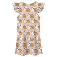 thumbnail image 4 of Yuncity Girls Halloween Dress Crew Neck Ruffle Sleeve Cute Ghost Pumpkin Print Sweet Casual Nightdress Size 4-5 Years Pink, 4 of 5