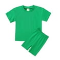 thumbnail image 3 of Baozhu Toddler Kids Summer Suit Boys Girls Fashion Cute Short Sleeve Tshirt Tops and Shorts Casual Suit,1-13 Years, 3 of 12