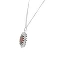 thumbnail image 2 of 925 Sterling Silver Large Statement Oval Green Blue Red CZ Pendant Necklace, 18", 2 of 4