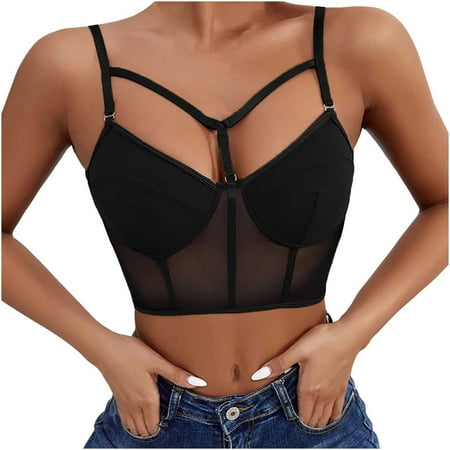 

Mikilon Women s Fashion Sleeveless Solid Color Suspender Lace Slim Lingerie Top Blouse Womens Bras No Wire Plus Size Summer Deal