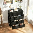 thumbnail image 3 of LGHM 4 Drawer Dresser, Modern Fluted Chest of Drawers for Bedroom, Living Room, Black, 3 of 11