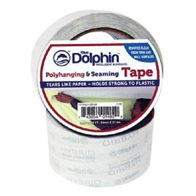 Cinta adhesiva Blue Dolphin Poly Seam, color blanco, 27 m x 6 cm