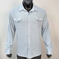 thumbnail image 7 of YueHuiYing Men's Solid Color Long Sleeve Button Down Shirt With Chest Pockets Casual Collared Cardigan Style Top For Daily Wear And Outdoor Activities, 7 of 7
