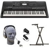 Yamaha PSR-E463 PKY Premium Keyboard Pack with Power Supply, Bolt-On Stand, and Headphones