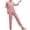 Pink, variant on Tnhcen 2 Piece Sexy Lace Trim Women's Velvet Pajamas Set Long Sleeve Button Up Shirts Pant Soft Sleepwear Homewear Set M-2XL