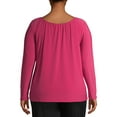 thumbnail image 2 of Ella Samani Women's Plus Size Tie Front Long Sleeve Top, 2 of 6