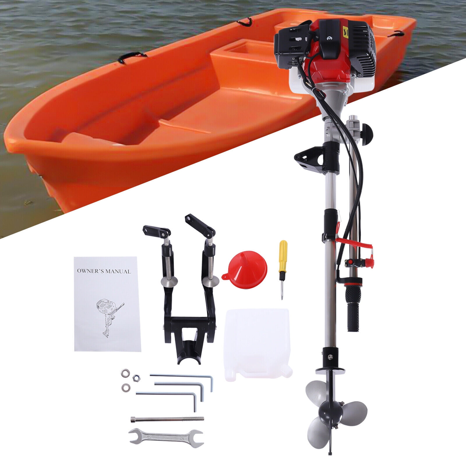 52CC 2.3 HP 2 Stroke GasPowered Outboard Trolling Motor Boat Engine