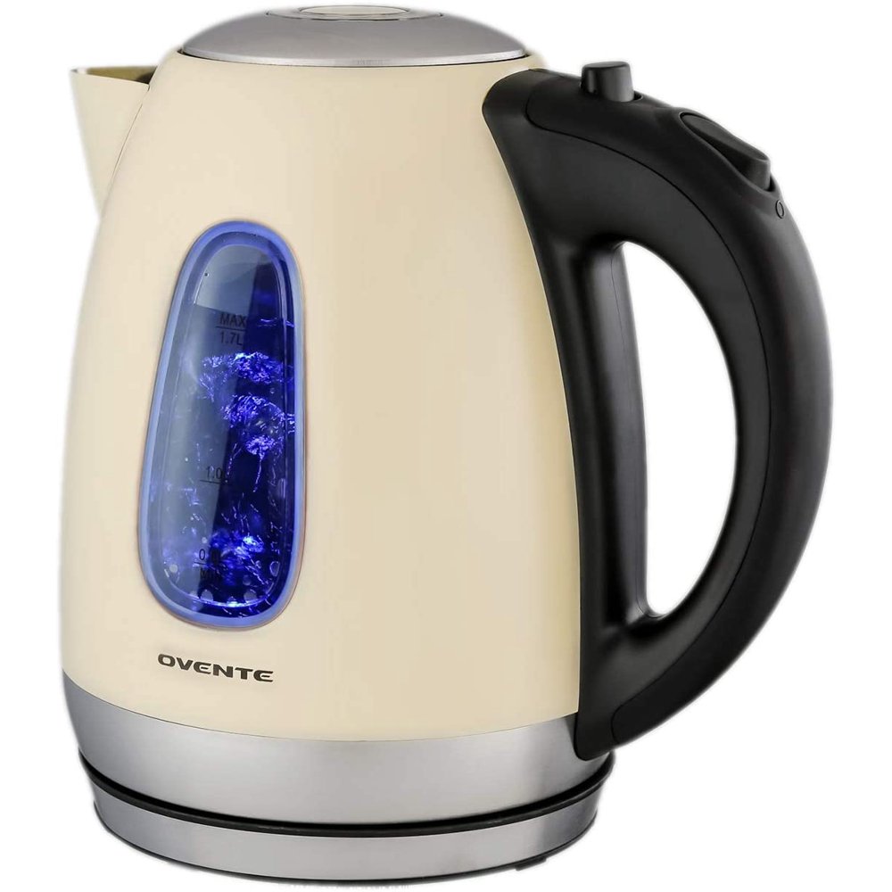 Ovente Portable Electric Hot Water Kettle 1.7 Liter Stainless Steel