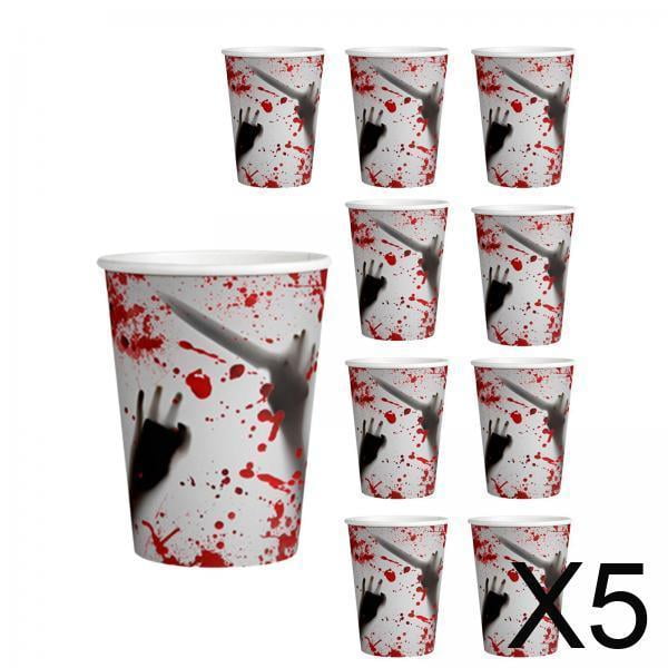 Copas de Halloween,Vasos de papel desechables para decorar mesas de fiesta,Juego de vajilla para fiesta de Halloween sangriento,Suministros de mesa con temática de fiesta de Halloween,Vasos de
