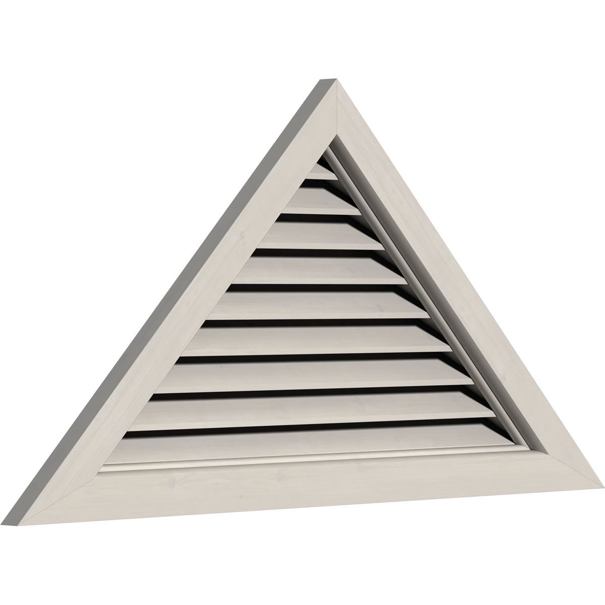 48"W x 22"H Triangle Gable Vent (60 7/8"W x 27 7/8"H Frame Size) 11/12 Pitch: Primed, Functional, Smooth Western Red Cedar Gable Vent w/ Brick Mould Face Frame