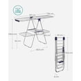 thumbnail image 5 of SONGMICS Tendedero, Plegable de 2 Niveles, Alas Ajustables en Altura, con Clips para Calcetines, 33 Barras para Secar la Ropa, Plata y Azul, 5 of 5