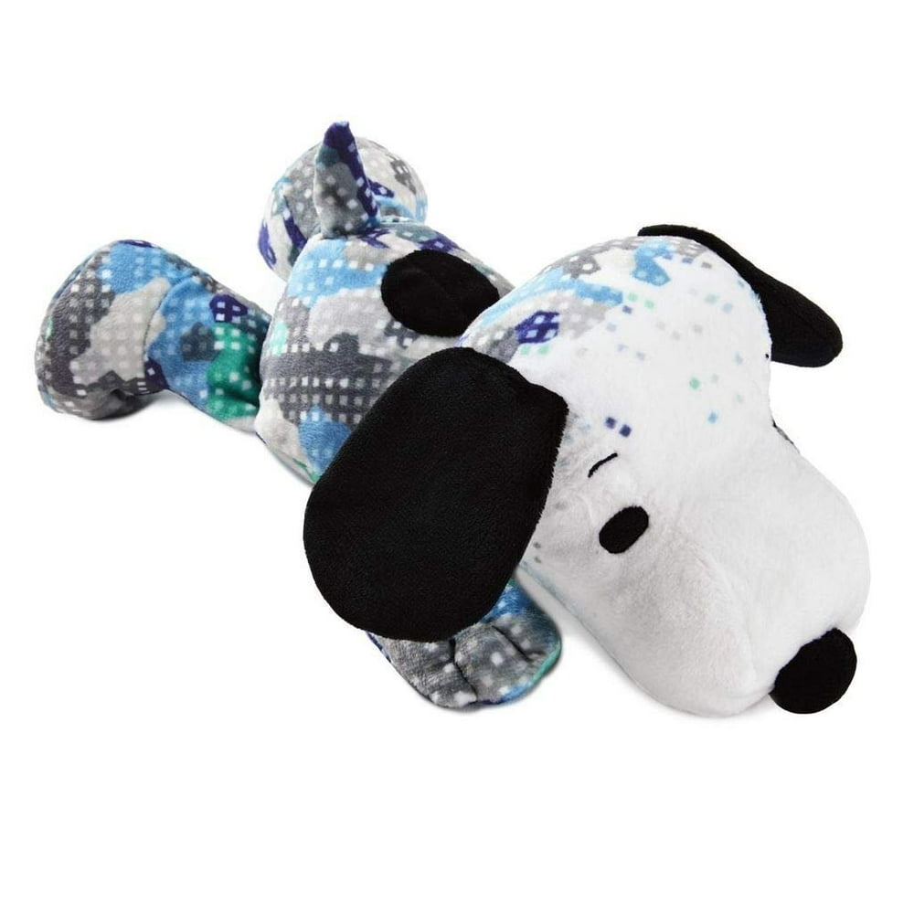 Hallmark Peanuts Snoopy Blue Camouflage Floppy Stuffed Animal, 10.5