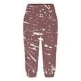 thumbnail image 4 of Women Casual Pants Summer Loose Elastic Waist Print Capri Trousers with Pocket Joggers Fashion Baggy Outdoor Sweatpants, Pink, XXXL, 4 of 6