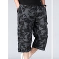 thumbnail image 4 of SWSMCLT Men's 100 Cotton Mid Rise Casual Drawstring Slimming Work Utility Pants Capris Pants Soft Cropped Pants Camo Large, 4 of 4