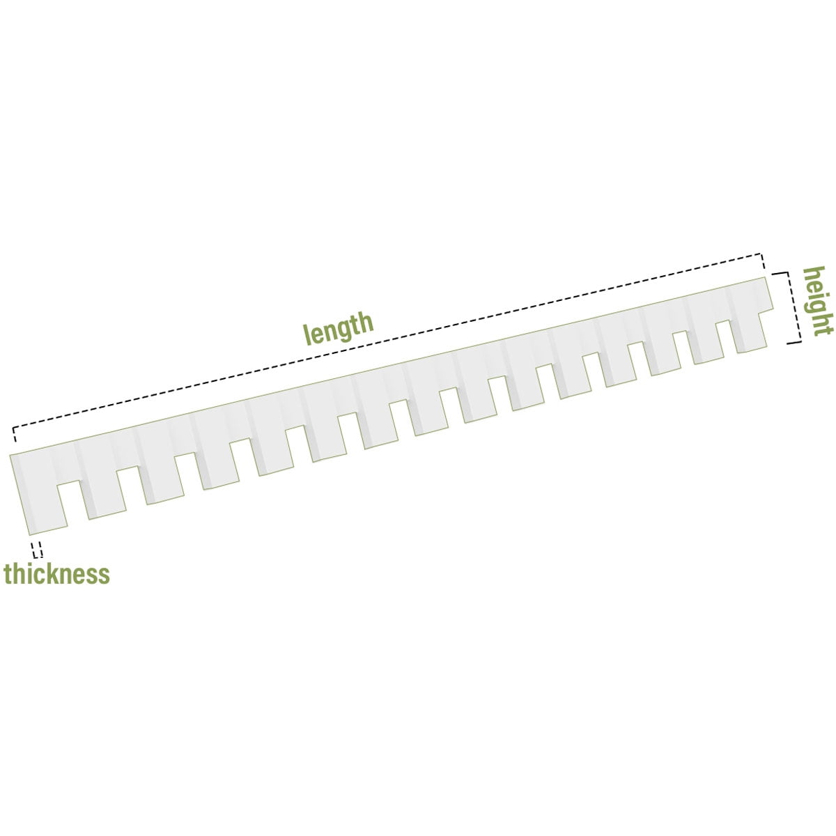 6"H x 1"P x 88"L Fayetteville Architectural Grade PVC Dentil Trim w/Backplate