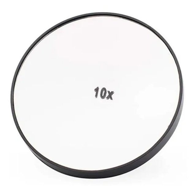 Espejo de maquillaje con lupa, aumento de 10 veces, 9 cm de diámetro