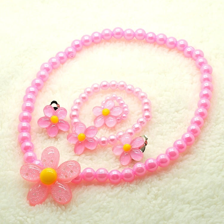alextreme 4 Pcs Fashion Cute Baby Kids Flowers Necklace Jewelry Set Children Favorite Gift