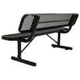 thumbnail image 3 of 6 ft. Outdoor Steel Bench with Backrest BLACK, 3 of 8