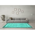 thumbnail image 3 of Ahgly Company Indoor Rectangle Abstract Turquoise Blue Contemporary Area Rugs, 2' x 3', 3 of 4