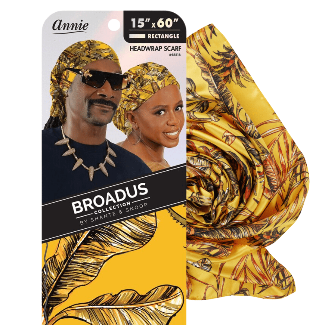 Broadus Collection Scarf by Shante & Snoop Dogg for All Ages, 60" x 15" Headwrap, Golden Tropics