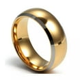 thumbnail image 2 of K-KED 8MM Gold Plated Wedding Band Ring Tungsten Carbide Men Women Ring Silver Edges-12, 2 of 6