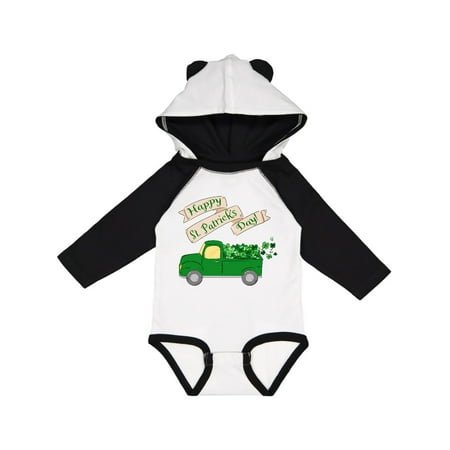 

Inktastic Happy St. Patrick s Day Green Truck with Clovers Gift Baby Boy or Baby Girl Long Sleeve Bodysuit