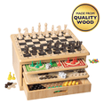 thumbnail image 3 of Classic Games, Family Fun, 10 in 1 Game House in Wooden Case, Includes Chess, Checkers, Mancala and More, Family Game Nights, Ages 6 and Over, 3 of 9