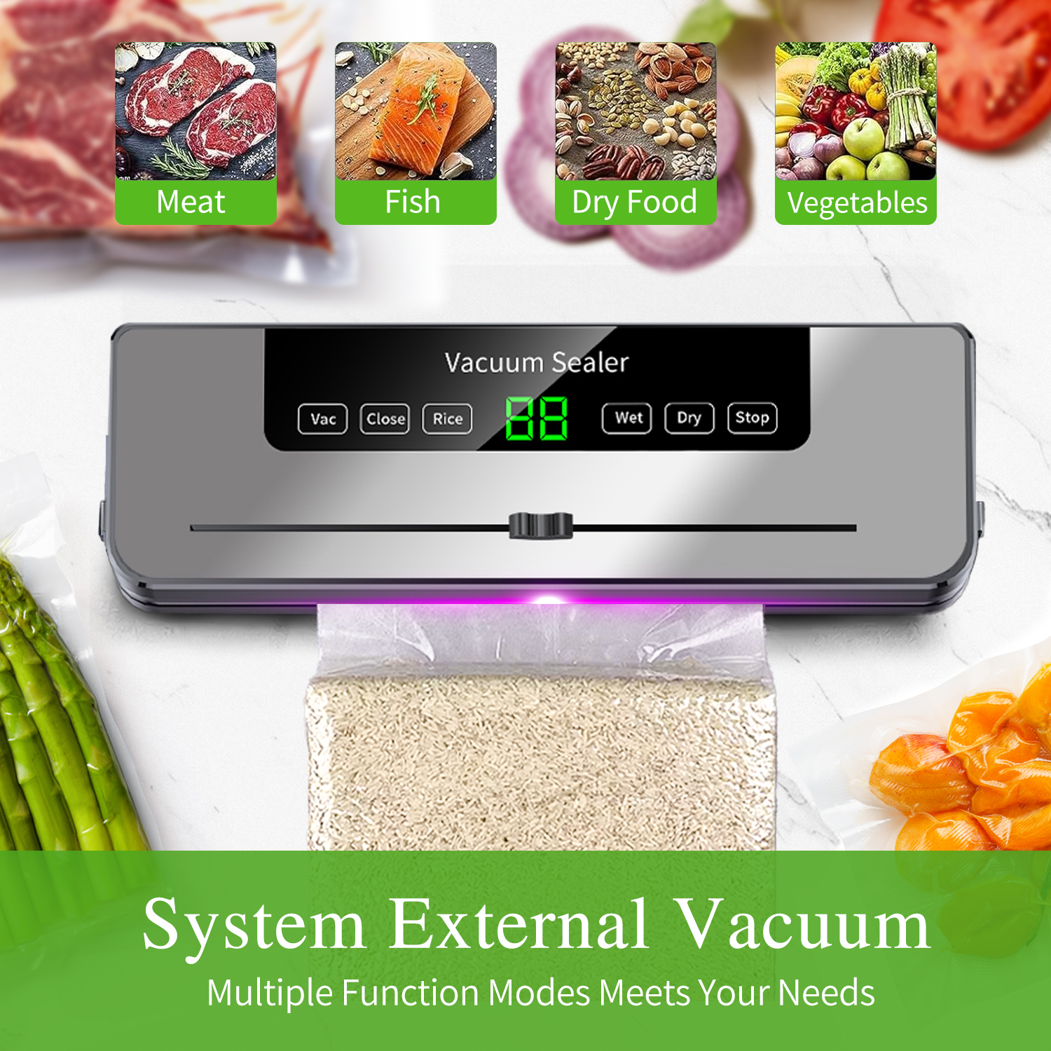 TINANA Vacuum Sealing Machine with Bags and Cutter photo 7