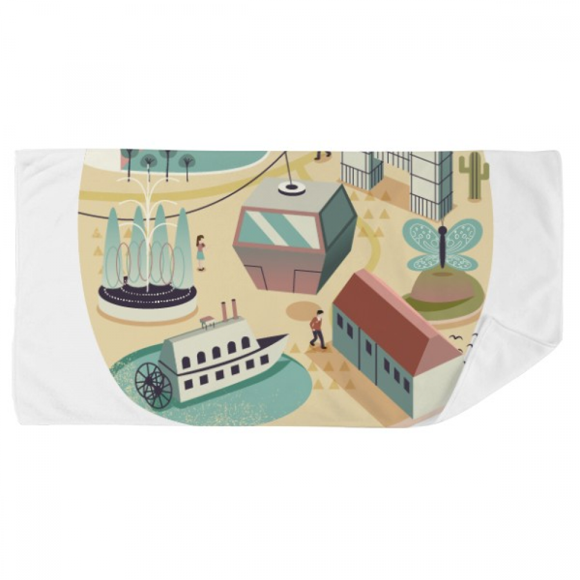 Singapore Theme Park Cable Car Bath Towel Soft Washcloth Facecloth 35x70cm