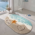 thumbnail image 4 of FRABE Beach Bathroom Rugs Soft, Absorbent, Non Slip Bath Mat for Bathroom, Kitchen, Entryway Decor with Starfish Shell Design, 22x34, 4 of 9