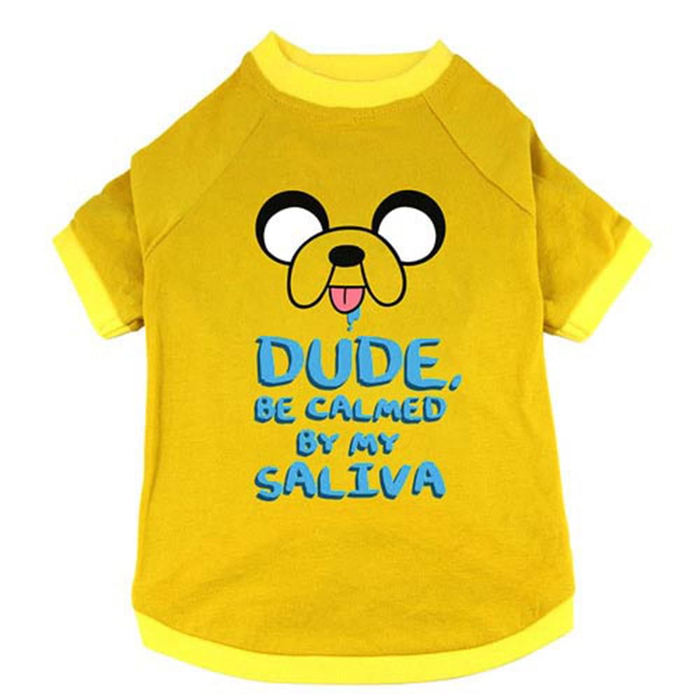 Crowded Coop LLC Adventure Time Jake Saliva Pet T-Shirt: Medium Unisex