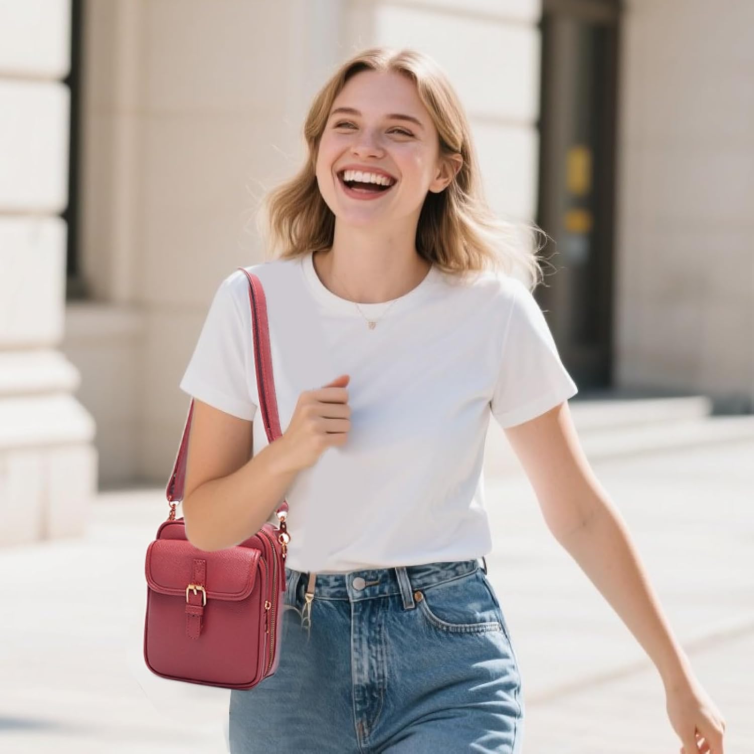Leather Crossbody Bags for Women Anti-Theft Vegan Purse with Card Slots, Travel Shoulder Bag, Waterproof Crossbody Purse