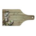 thumbnail image 2 of Rustic Cutting Board, Spring Flowering Tree Branch on Weathered Wooden Blooming Orchard Image, Decorative Tempered Glass Cutting and Serving Board, Wine Bottle Shape, Pink Brown Green, by Ambesonne, 2 of 5