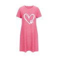 thumbnail image 4 of Tnhcen Stretchy Plus Size Sleep Dress Short Sleeve Round Neck Front Print Polyester Spandex S-2XL for All Body Types, 4 of 4