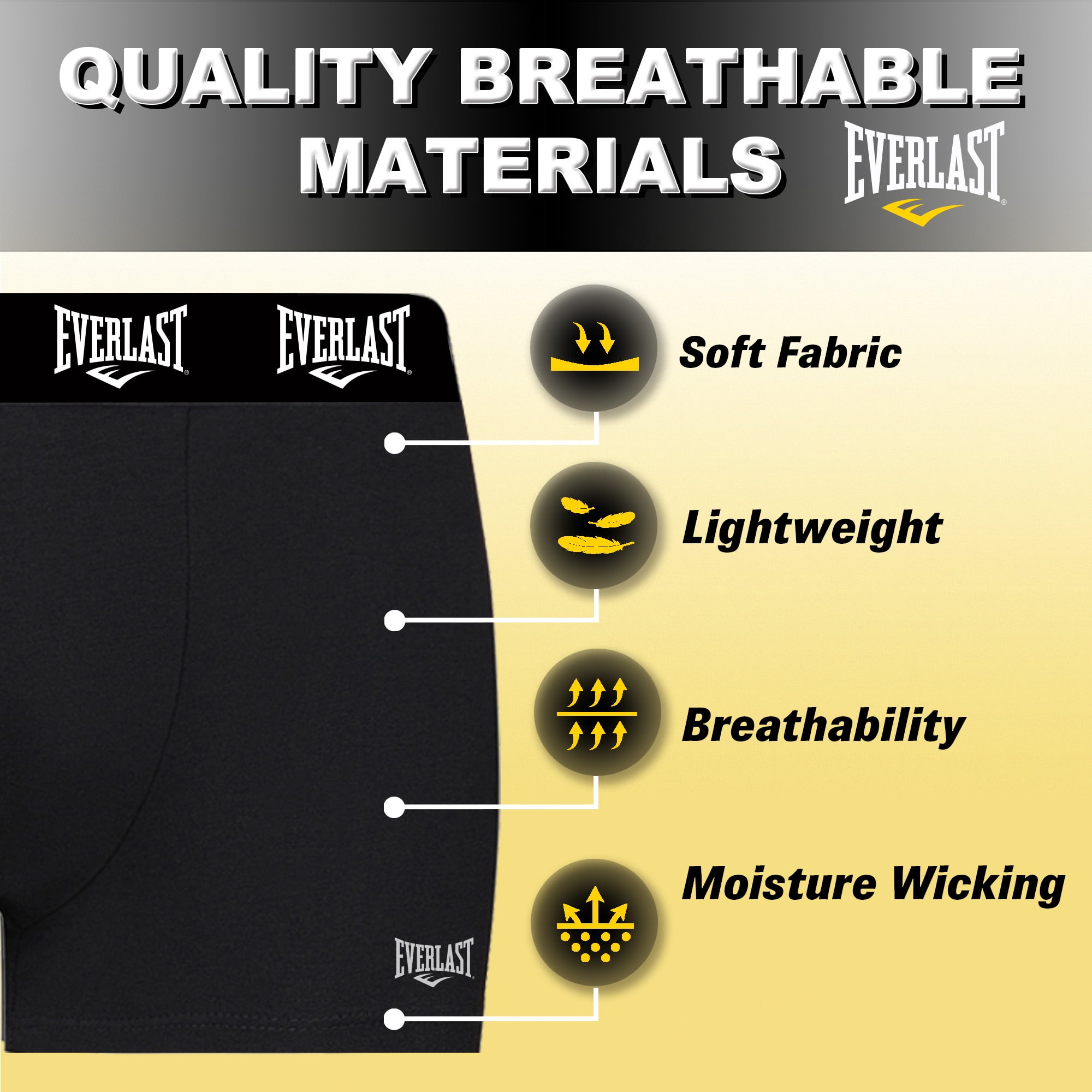 Everlast Men’s Trunks Breathable Cotton Underwear Boxers for Men, Royal/Red/Black Large 6-Pack