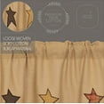 thumbnail image 3 of VHC Brands Stratton Primitive 63"x36" Burlap Star Panel Pair Tan Rod Pocket Appliqued Cotton Tie Back(s) Window Curtains, 3 of 5