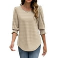 thumbnail image 5 of Fantaslook Blouses for Women Dressy Casual 3/4 Length Sleeve Womens Tops with Smocked Cuffs Fashion Shirts, 5 of 10