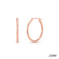 thumbnail image 3 of Tilo Jewelry 10K Rose Gold Classic Polished Round Gold Hoop Earrings (25mm - 1 Inch) for Women  & Unisex, 3 of 9