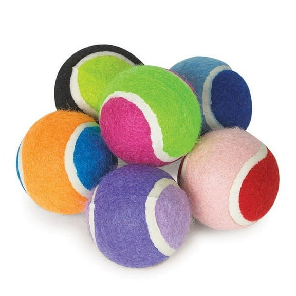Dog Tennis Balls 6 Pack Mini Brightly Assorted Colored Puppy Toys Pet Gift Set
