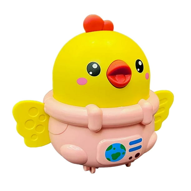 Juguete de pollo deslizante para niños con juguetes inerciales de prensa para bebés y niños. rosado