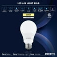 thumbnail image 4 of Luxrite A19 LED Light Bulb 9.5W=75W 3000K 1100 Lumens Non-Dimmable E26 Base Enclosed Fixture Rated Damp Rated ETL 48-Pack, 4 of 7