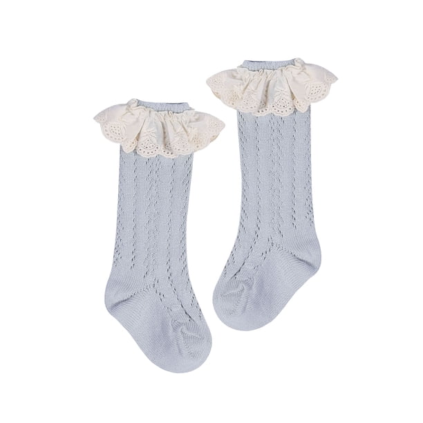 SAYOO Calcetines de encaje de princesa para niños y niñas, calcetines de algodón finos y dulces calados de color sólido para 1-5 años SAYOO casual