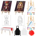 thumbnail image 1 of Kit de pintura Zhanmai, 112 unidades, cascanueces navideños con caballetes, 1 of 7