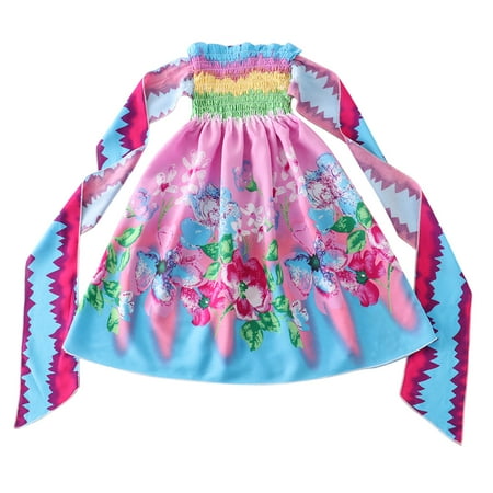 

Dressed for Girls Long Girl Dress Toddler Kids Girls Floral Bohemian Flowers Bowknot Sleeveless Beach Straps Dress Princess Clothes Girls Flower Dress Dress Cardigan Set Girls